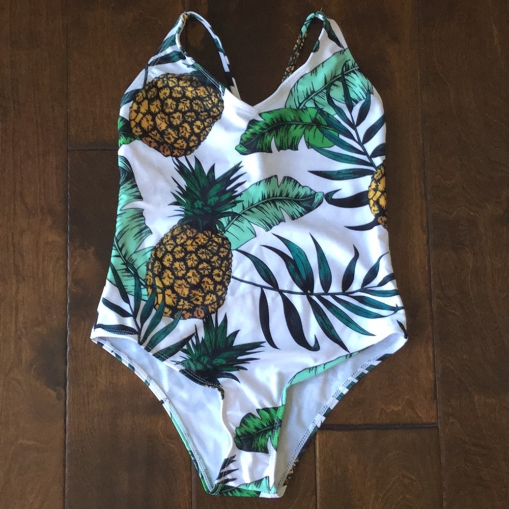 One piece pineapple design swimsuit